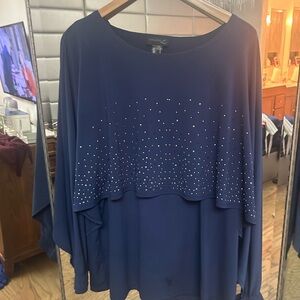 Embellished Navy Blue Women's Top